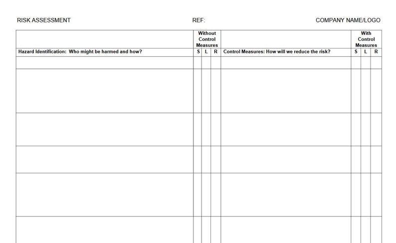 Blank Microsoft Word Risk Assessment Template - Etsy UK