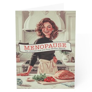 Biglietto d'auguri Sassy Menopause - Biglietto divertente per le donne - Vampate di calore - Umorismo di mezza età - Regalo per lei - Sfacciato per la migliore amica - Perimenopausa