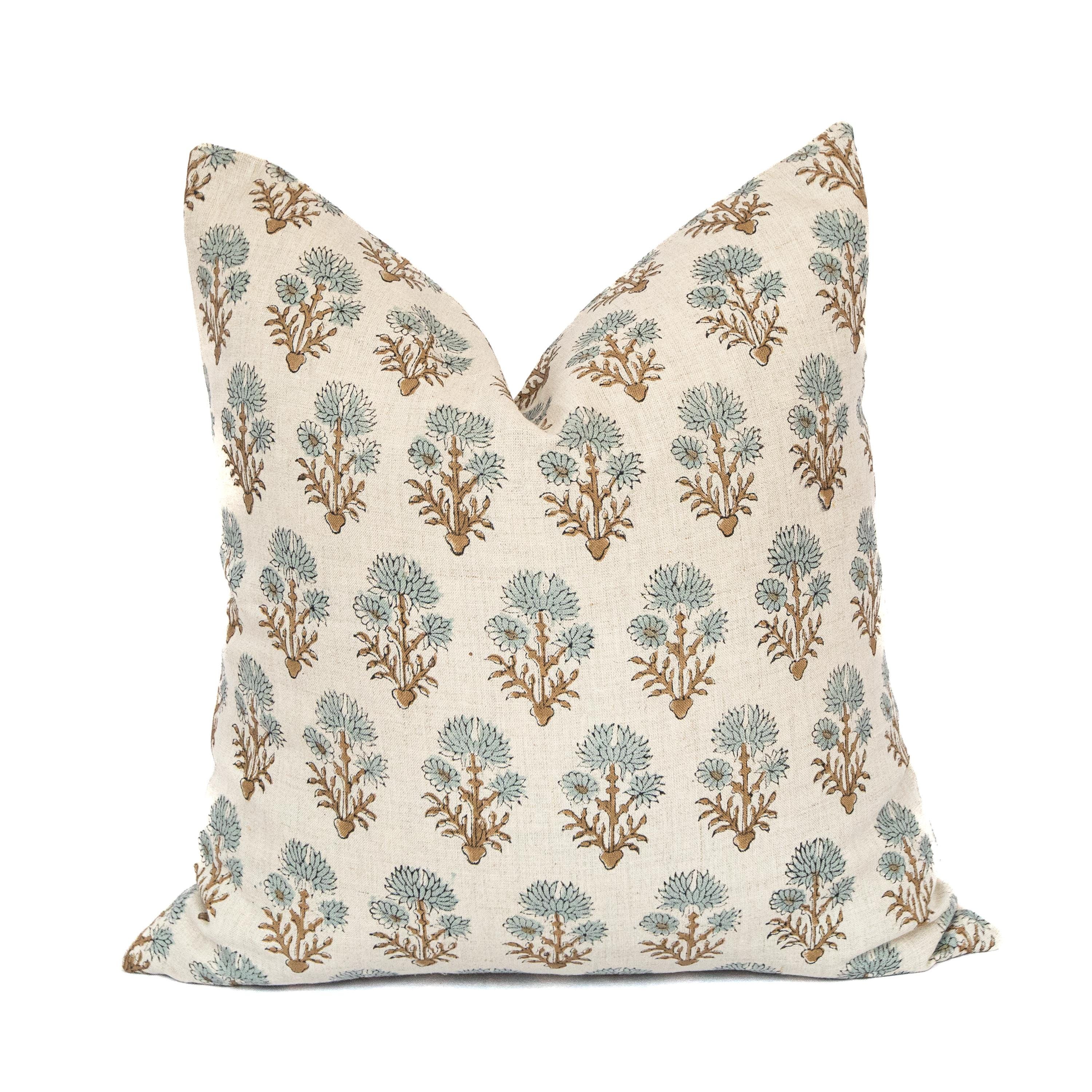 June- Hand block printed designer pillow cover