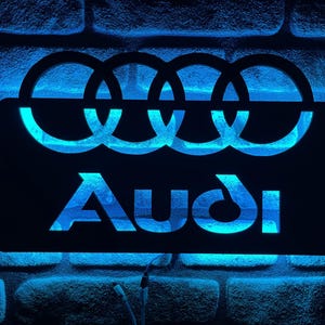 AUDI LED Sign, Audi, Perfect for man cave, Audi Logo, Audi accesories, Audi Neon sign, Audi Logo decorative, gift.
