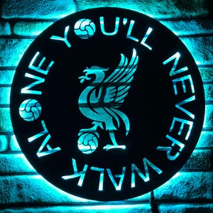 Liverpool F.C. LED Sign, You’ll Never Walk Alone,  L.F.C., Perfect for man cave, Liverpool, Footbaal accesory, Liverpool Neon sign, YNWA