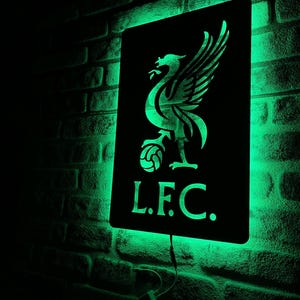Liverpool リバプールFC LEDライト ロゴプレート Liverpool Led Sign, Premier League Football Led Sign