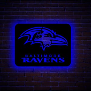 Baltimore Ravens LED Sign, Perfect for man cave, Ravens, National Football Leauge accesory, Ravens Neon sign, RavensLogo, gift.