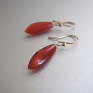 Carnelian Drops Solid 14k Gold Earrings image 2