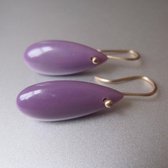 Phosphosiderite Drops Solid 14k Gold Earrings