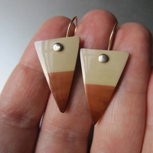 Imperial Jasper Arrowhead Drops Solid 14k Gold Earrings