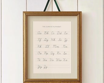 Cursive Alphabet Poster, Modern Cursive ABC Poster, Kids Learning Decor,  Classroom decor, Modern Nursery Wall Art, Digital Download