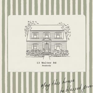 Illustration av husporträtt, handritad hemkonst, inflyttningspresent till mäklare (digital nedladdning) bild 5