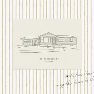 Illustration av husporträtt, handritad hemkonst, inflyttningspresent till mäklare (digital nedladdning) bild 8