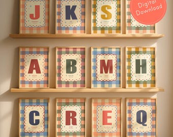 Custom Initial Name Poster| Personalized Letter Art | Personalized Kids Wall Art | Minimalist Nursery Decor | Digital Download