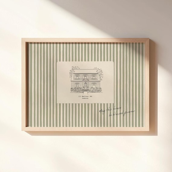 Custom House Portrait Illustration, Hand Drawn Home Art, Realtor Housewarming Gift (Digital Download)