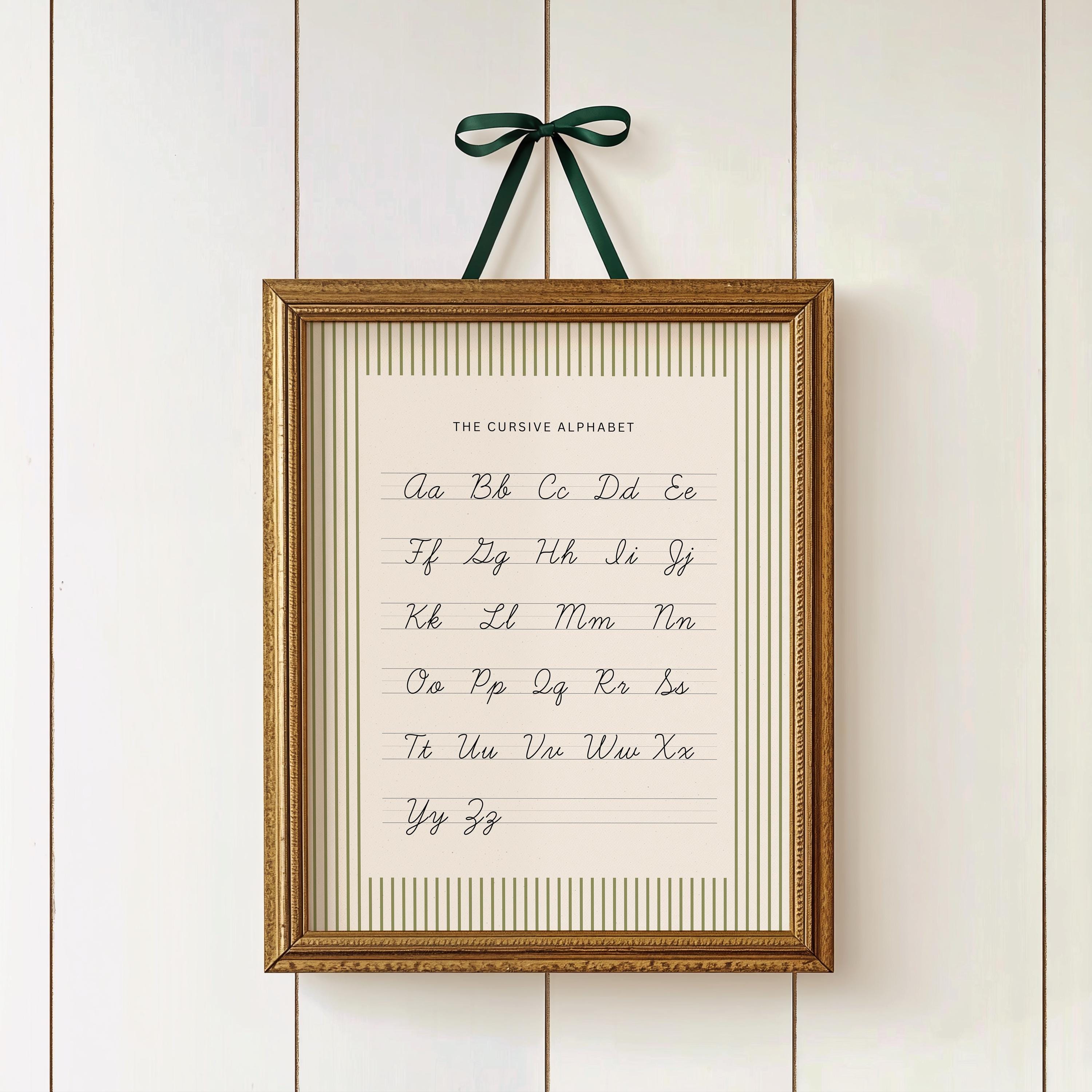 Cursive Alphabet Poster, Modern Cursive ABC Poster, Kids Learning Decor ...