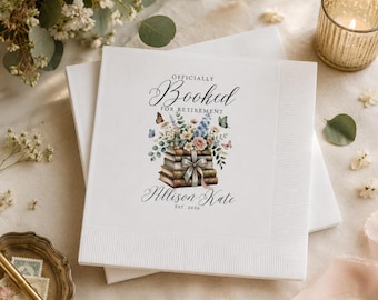 Officially Booked for Retirement Napkins, Retired Napkins, Happy Retirement, Personalized Napkins, Employee Retirement Favor