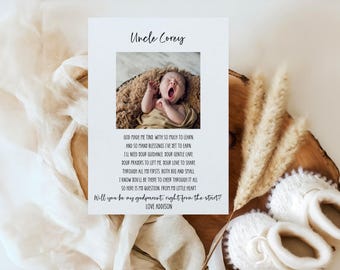 Bearbeitbar Willst du mein Pate sein | Anleitungselternkarte | Patin Vorschlag | Paten Vorschlag | Taufkarte personalisiert Fotokarte |
