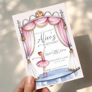 Editable Ballerina Invitation | Dance and Twirl | Tutu Cute Birthday | Dance Birthday Party | Ballet Theme Party | 2nd 3rd 4th Girl Birthday