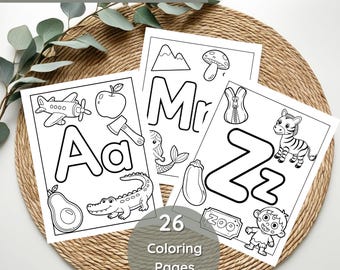 ABC Baby Shower Coloring Book | Baby's First ABC Book | Toddler Coloring | Coloring Baby Shower | Alphabet Worksheet | First Alphabet Book