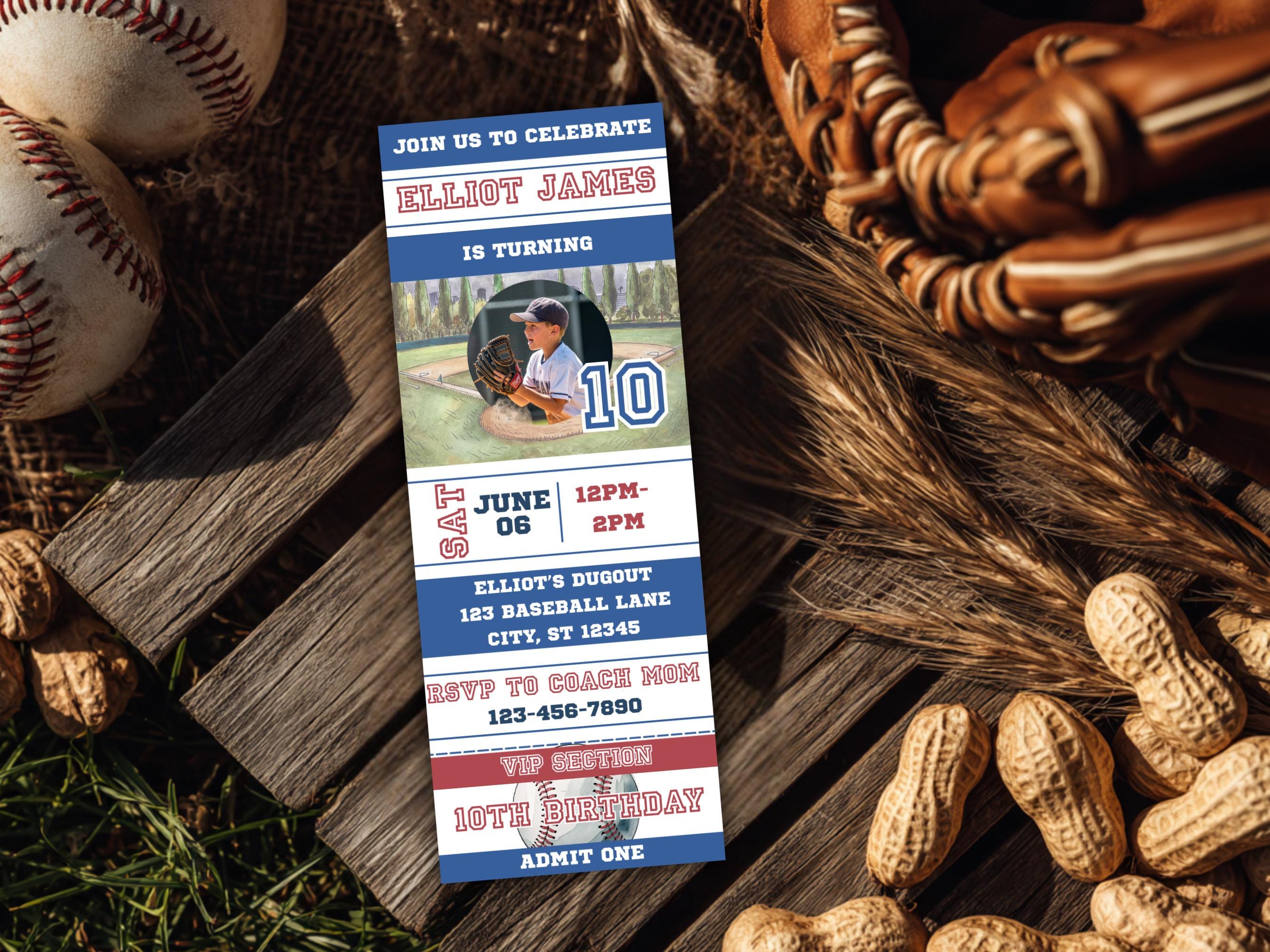 Editable Baseball Ticket Invitation | Personalized Little Slugger ...