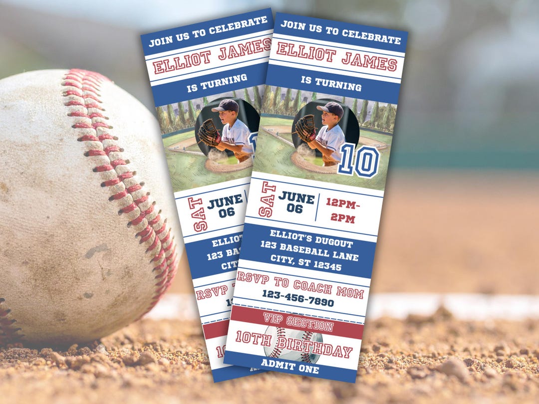 Editable Baseball Ticket Invitation | Personalized Little Slugger ...
