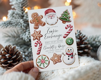 Editable Cookie Exchange Invitation | Xmas Cookie Swap Party | Holiday Baking Party | Cookie Dessert Invite | Festive Dessert Winter Treats