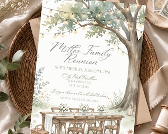 Watercolor Reunion Party Invite Template | Reunion Announcement | Family Reunion Flyer | Digital Family Flyer | Reunion Save the Date