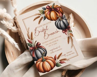 Bridal Brunch Invitation Template | Boho Brunch Invite | Autumn Bridal Shower | Brunt Orange Invite | Boho Rust Invitation | Fall Brunch
