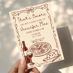 That's Amore Bridal Shower Invite | That's Amore Shower | Pizza Bridal Shower | Pizza and Wine | Wine and Pasta | Italian Bridal Shower