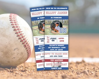 Editable Baseball Ticket Invitation | Personalized Little Slugger, Rookie of the Year Baseball Invite | Sports Party Invitation Ticket