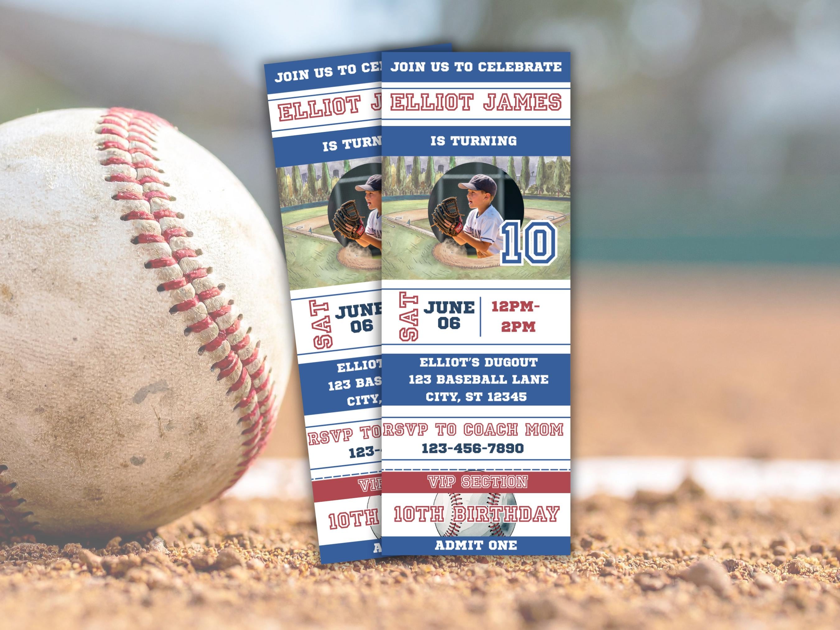 Editable Baseball Ticket Invitation | Personalized Little Slugger ...