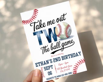 Editable Two the Ballgame Birthday Invite | Long Live Boyhood | Little Slugger | Digitalinvite | Baseball Invitation | Kid Bday Invite