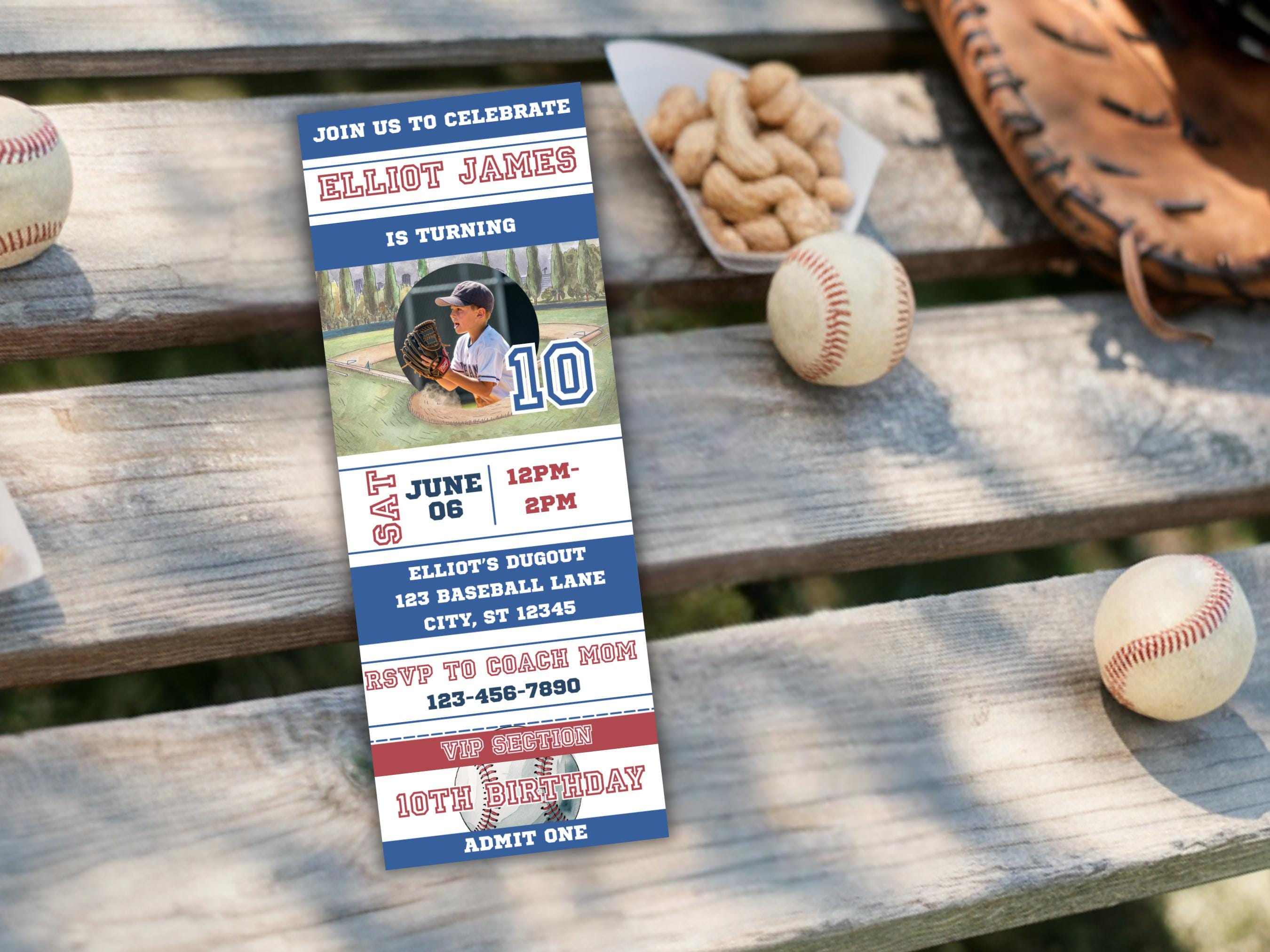 Editable Baseball Ticket Invitation | Personalized Little Slugger ...