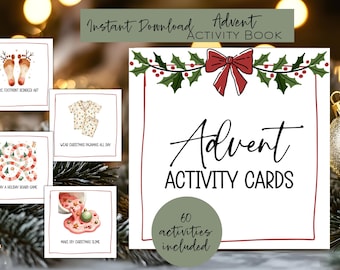 Printable Family Advent Cards | Advent Activity Card | 25 Days of Advent | Holiday Tradition Activities | Kids Bucket List | Xmas Fun Games