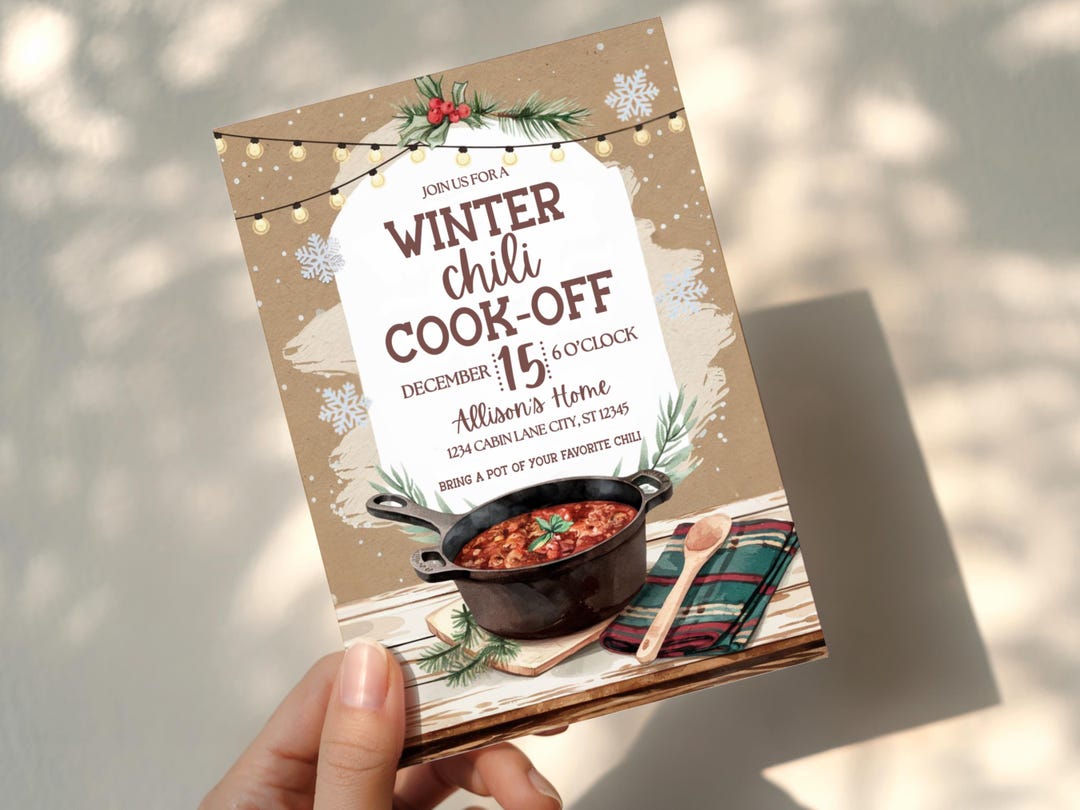 Editable Chili Cook off Party Invitation | Spirit Week Event | Cooking ...