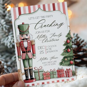 Editable Nutcracker Invite | Holiday Gathering, Company, Festive Office Party, Work Party, Friendsmas Printable Holiday Invitation