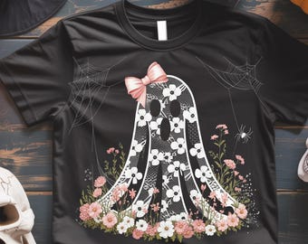 Cute Lace Ghost Png | Halloween Boo Lace Bow Png | Cute Ghost Lovers | Halloween Shirt png | Halloween Ghost png| Boo Ghost Shirt Png