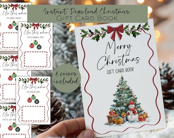 Printable Christmas Gift Card Book | Photo Album Money | Xmas Cash Card Book | DIY College Bound, Teen, Adult Gift Idea