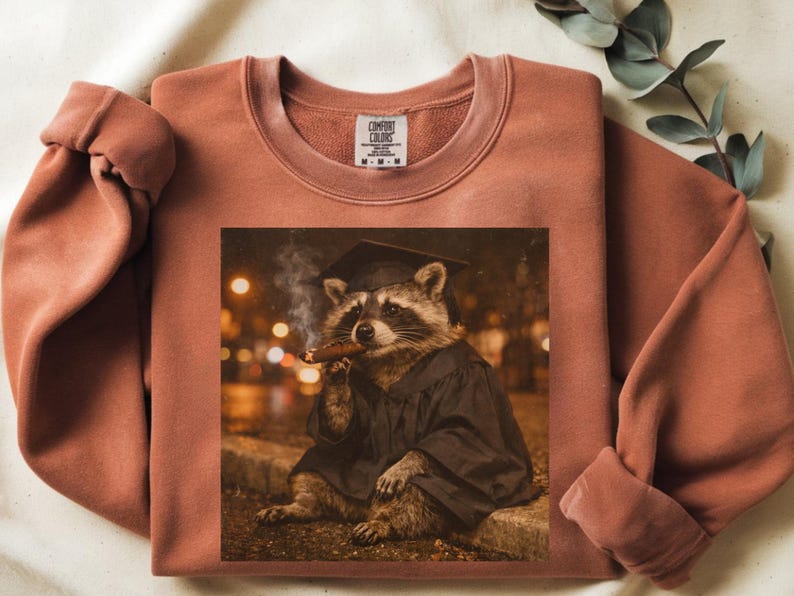 Senior Racoon Graduating Raccoon PNG | Class of 2026 Graduation | Funny Feral Racoon ...