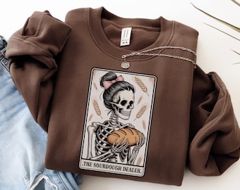 Sourdough Bread Skeleton Tarot Card PNG | Bread Clipart | Tarot Sublimation | Croquette Skeleton Baker Sticker | Tarot Sticker Witchy
