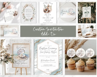 Custom Invitation Add On | 24 hour Turn Around | Made To Order Customized Birthday, Bridal Shower, Announcement, Baby Shower, Party Bundle