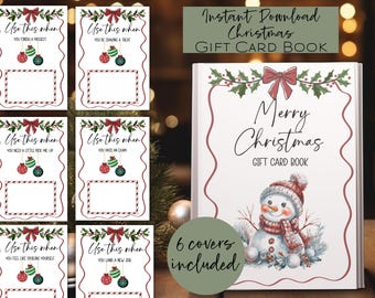 Printable Christmas Gift Card Book | Photo Album Money | Xmas Cash Card Book | DIY College Bound, Teen, Adult Gift Idea