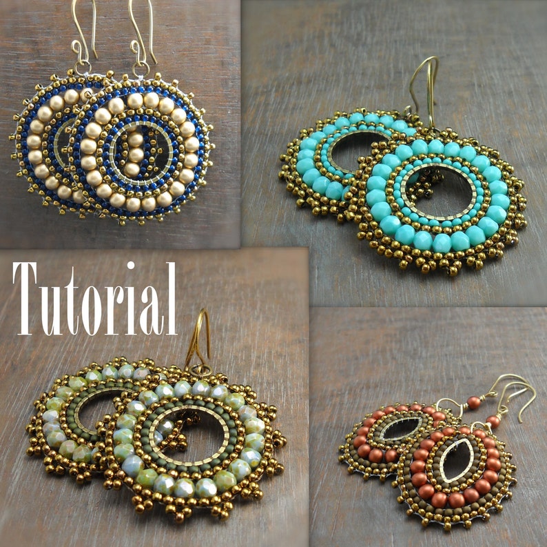 TUTORIAL Bead Woven Medallion Earrings Etsy