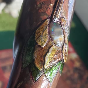 Maple Root End Cane Walking Stick/Opals