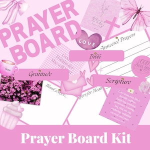 Pink Printable Prayer Board, Prayer Board, Prayer Board Kit, Girls Prayer Board, Prayer Cards,  Prayer Starter Kit, Prayer Journal