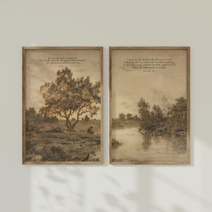 Lot de 2, art mural chrétien, arbre, art mural verset de la Bible, art chrétien, cadeau chrétien, art mural biblique, décoration murale chrétienne