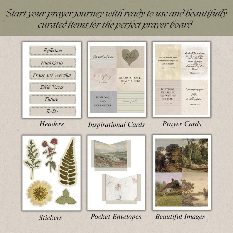 Printable Prayer Board, Prayer Board, Prayer Board Kit, Collage Bible ...