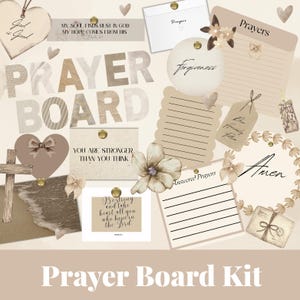Printable Prayer Board, Prayer Board, Prayer Board Kit, Girls Prayer Board, Prayer Cards, Printable Prayer Starter Kit, Neutral Prayer Board