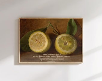 Fruit of Spirit, Fruit Painting, Christian Art, Christian Wall Art, Bible Verse Wall Art, Scripture Wall Art, Christian Wall Decor or Gift