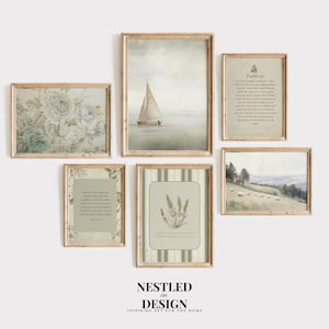 Set of 6 Gallery Christian Wall Art Bible Verse Wall Art Vintage Print Christian Wall Art Printable Bible Verse Wall Art Printable Scripture
