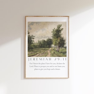 Jeremiah 29:11 Christian Wall Art, Bible Verse Wall Art, Scripture Wall Art, Scripture Quote, Christian Wall Decor for the Home or Wall Gift