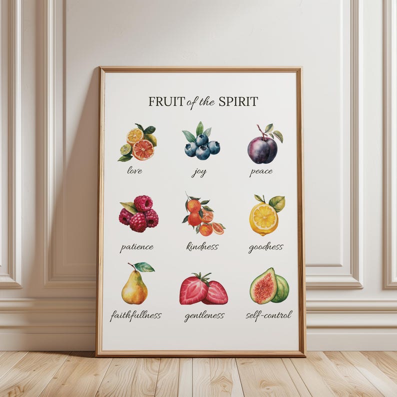 Fruit of the Spirit, Christian Wall Art, Bible Verse Wall Art ...