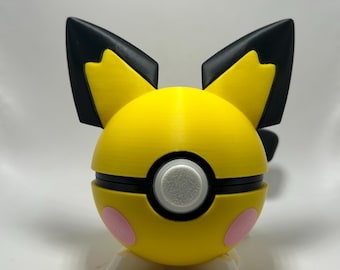 Pichu Inspired Working Pokeball with Stand- 3D Printed